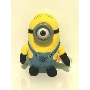 Despicable Me Yellow Plush Minion Stuart Stuffed Animal Toy One Eye Smile GC